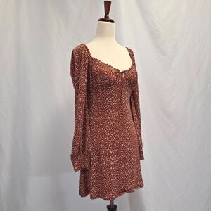 Lush Fit & Flare Scoop Neck Printed Dress Size Medium